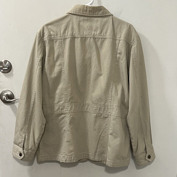 NorthCrest Womens Khaki Cotton Field Jacket With Buttons Pockets Size XL - Picture 7 of 12